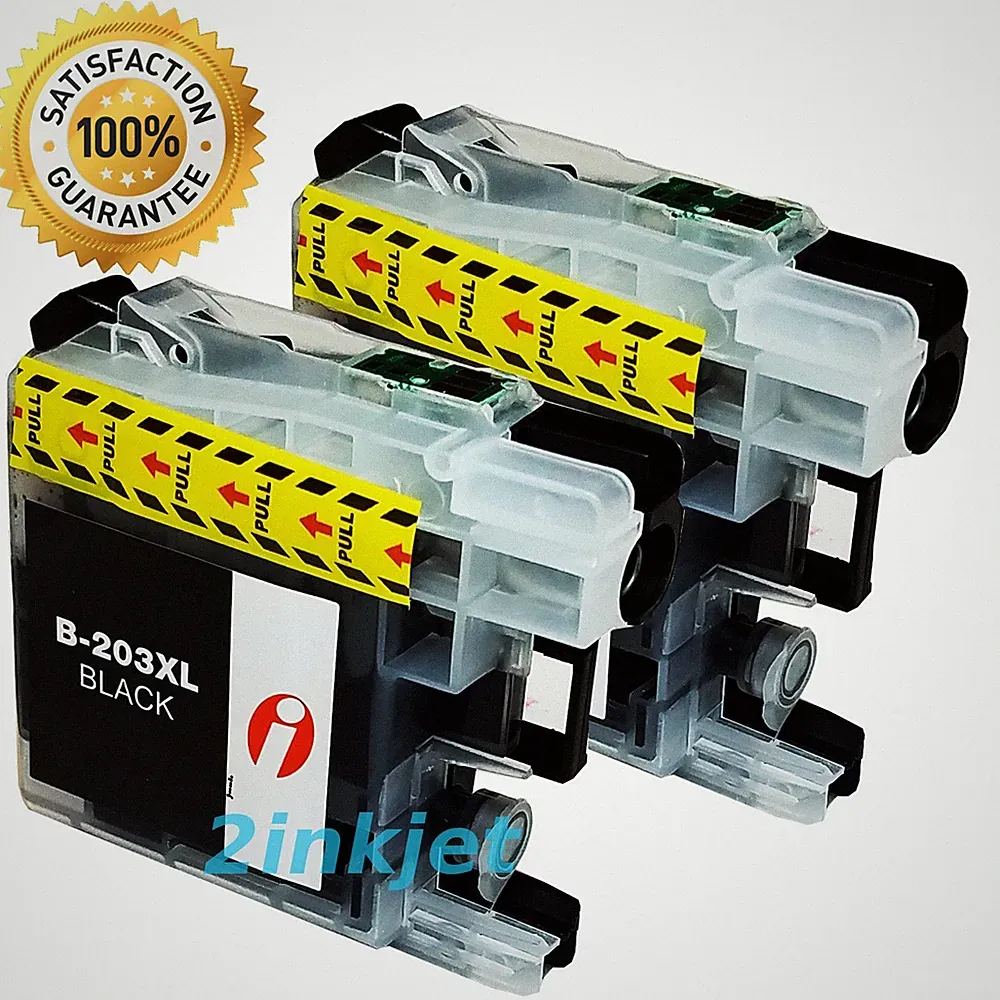 2pk LC-203 LC203 XL Black Ink For MFC-J460dw MFC-J480dw MFC-J485dw LC201
