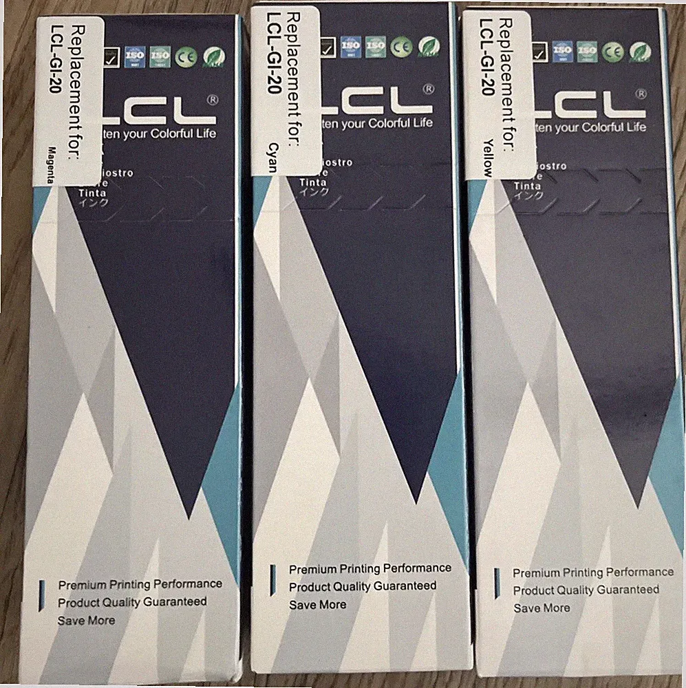 3 Pack LCL Printer Ink Cartridge Magenta Yellow CYAN LCL GI 20 READ BELOW