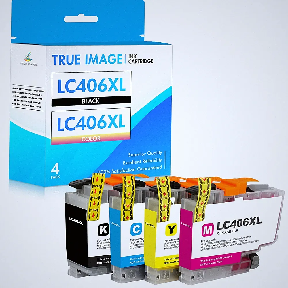 4 Pack Compatible With LC 406 Extra Capacity Ink Cartridges for Brother Printer