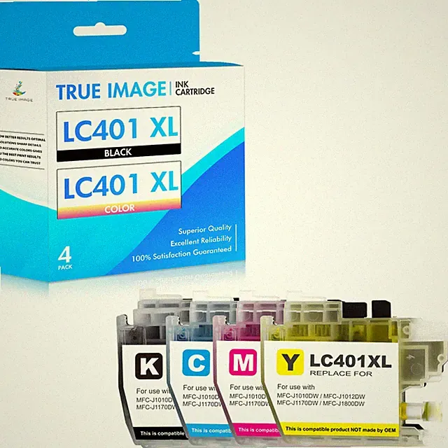 4 Pack LC-401 Ink Cartridges for Brother MFC-J1010DW MFC-J1012DW MFC-J1170DW