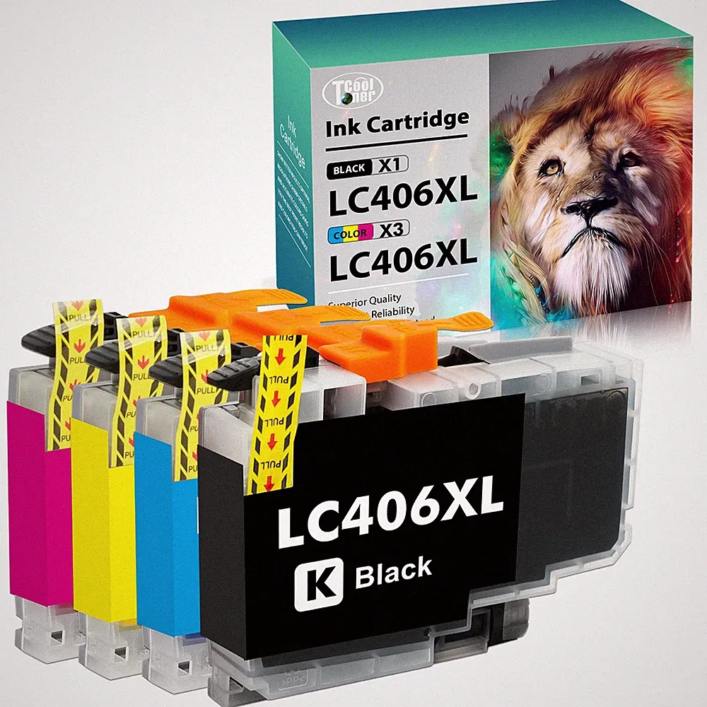 4Pack Compatible LC 406 LC-406 Extra Capacity Ink Cartridges for Brother Printer