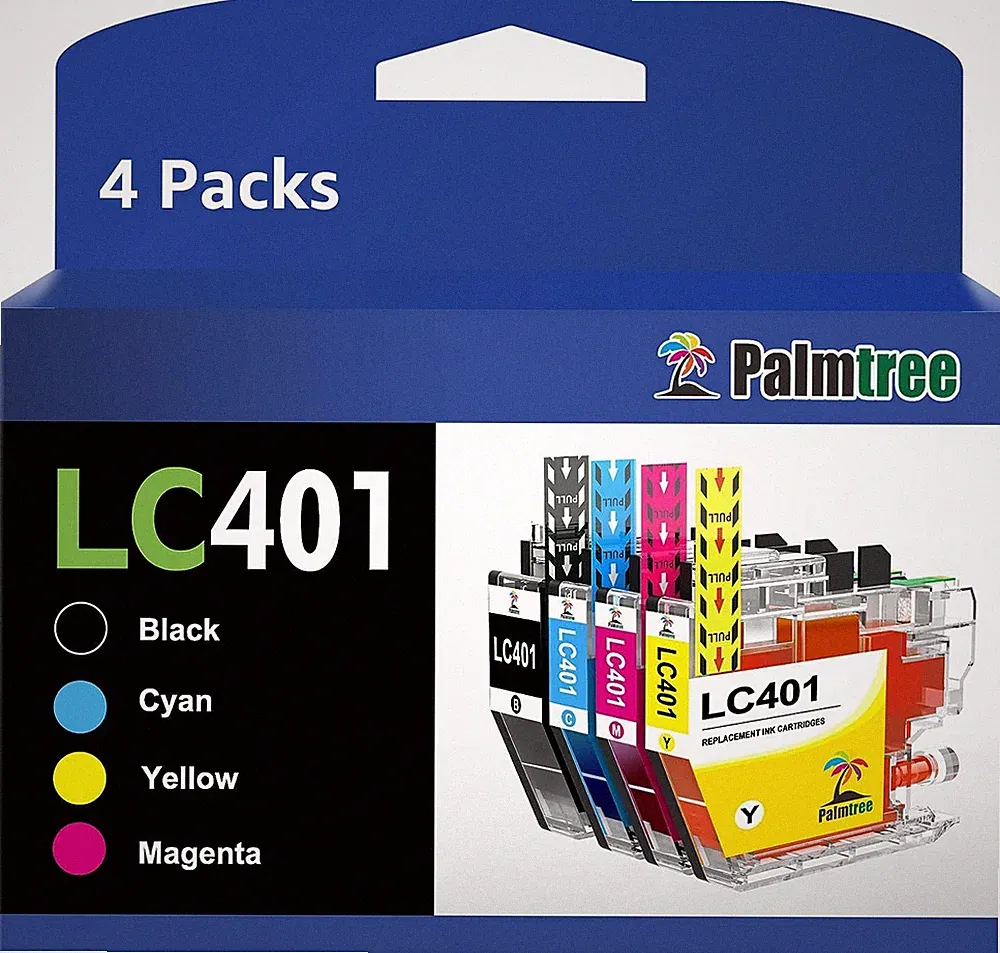 4x LC-401 XL Ink Cartridge compatible for Brother LC401 MFC-J1010DW MFC-J1170DW