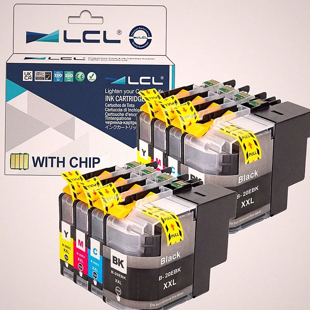 8PK Super High Yield XXL Ink Cartridge Replacement for Brother LC20E LC20EXXL