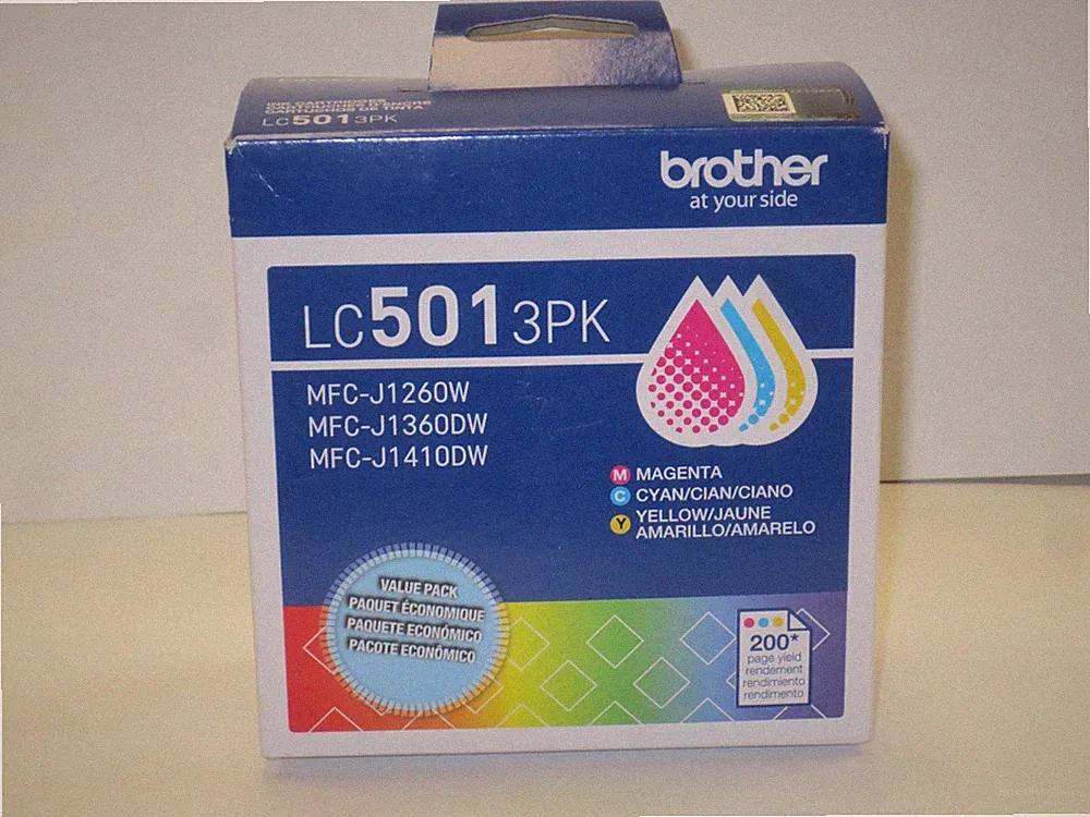 Genuine Brother LC 501 Color Yellow Magenta Cyan Ink 3-Pack - Sealed & NEW
