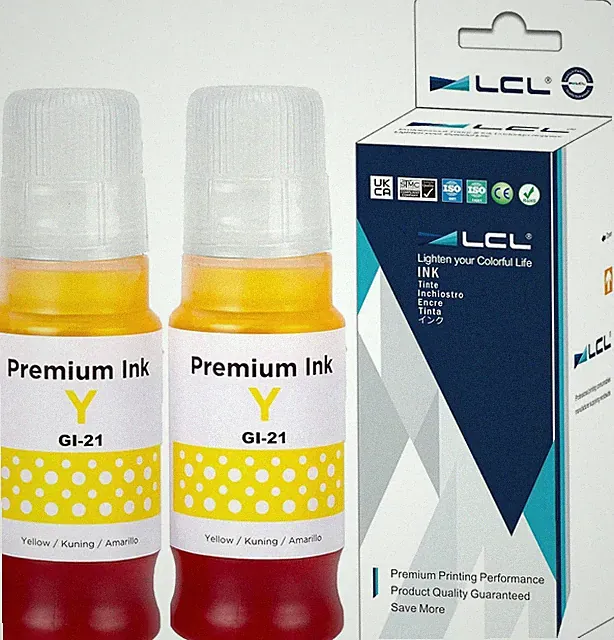 GI-21 Yellow Ink Bottles Replacement for Canon 21 GI-21 GI21 Ink Refill Bottles