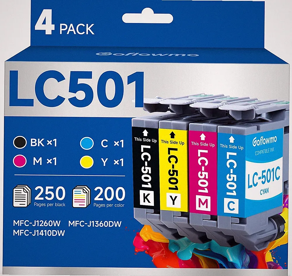 LC501 Ink Cartridges for Brother Printer LC 501 LC501XL 501XL Inks Cartridge Com