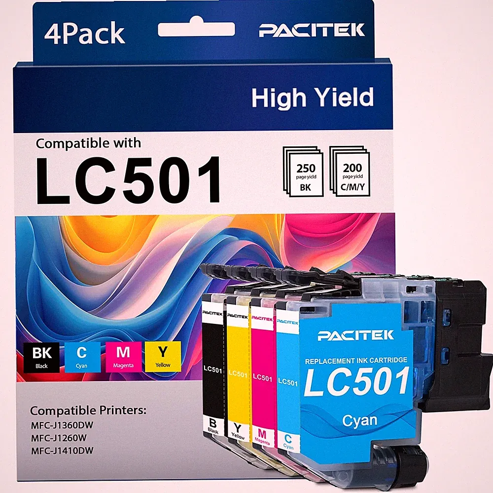 LC501 Ink Cartridges Replacement for Brother LC501XL Ink Cartridges LC 501 Hi...