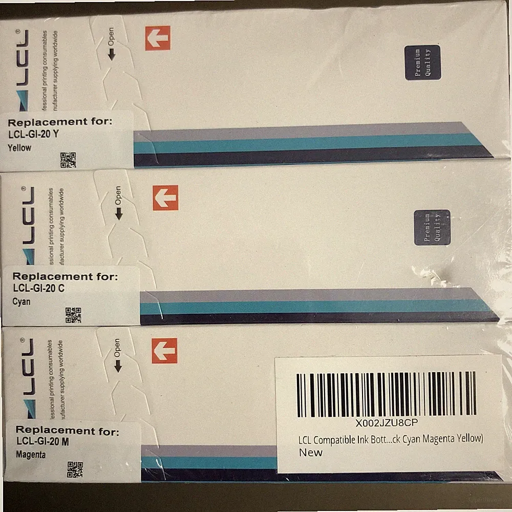 LCL Printer Ink Cartridge 3-Pack Magenta, Yellow, Cyan Replacement For LCL-GI-20