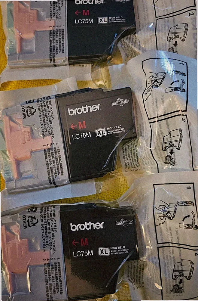 Lot of 10 Genuine Brother LC75 Ink Cartridges -XL – 3 Magenta, 2 Blk, 5 Cyan New