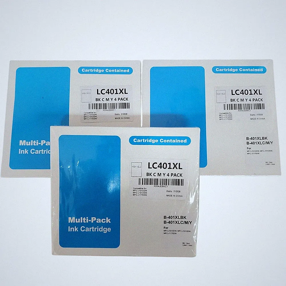 Lot Of 3 - 4 Pack LC-401 XL Ink Cartridges for Brother EXP 01/28 Black Cyan