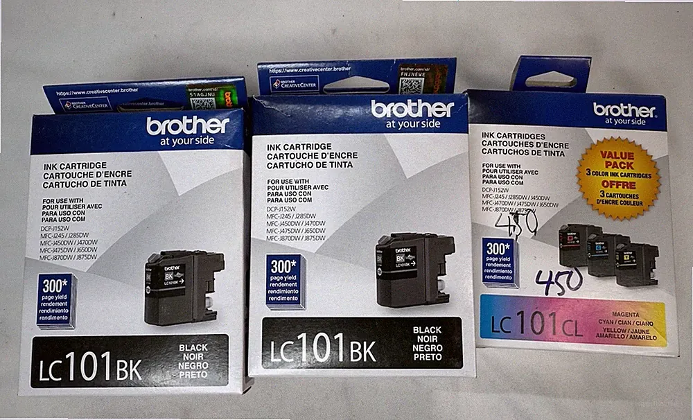 Lot Of 6 Original Brother LC101BK +1 LCL101CL Ink Cartridges Expired 10/2022