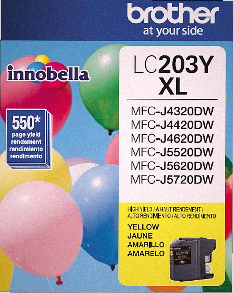 Printer LC203Y High Yield Ink Cartridge, Yellow, 550 Pages, 1 Count (Pack of 1)